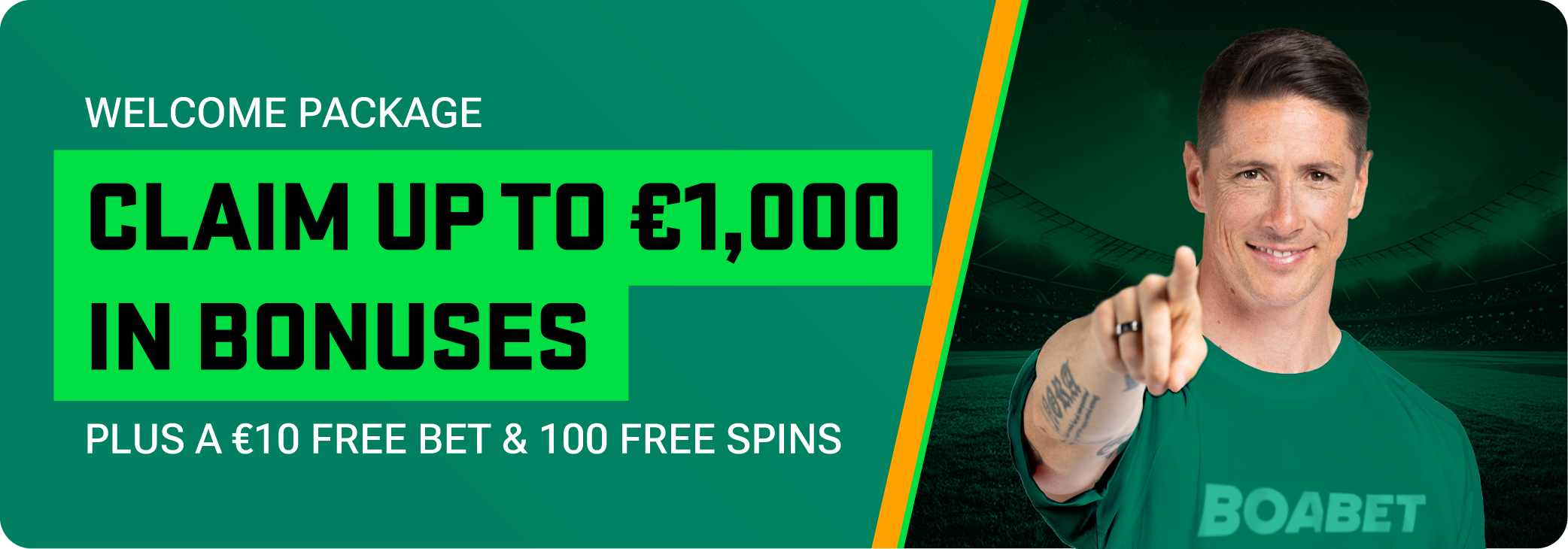 Boabet – Velkomstpakke opptil €1 000 i bonuser